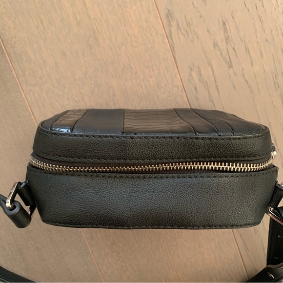 French Connection Black Faux Leather Crossbody Bag - Picture 3 of 10